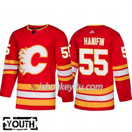 Børn NHL Calgary Flames Trøje Noah Hanifin 55 Adidas 2018-19 Alternate Authentic